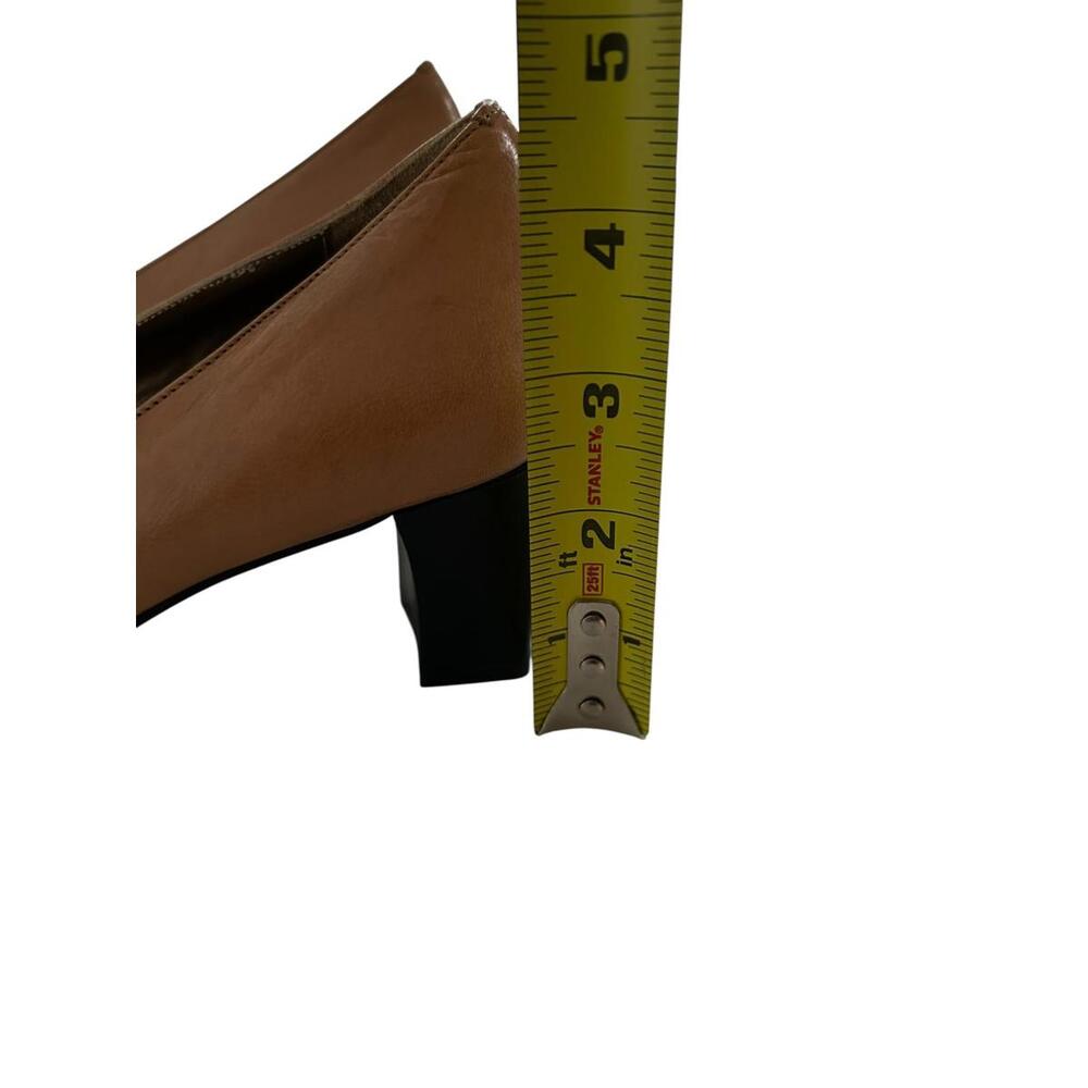 Classic Tan Mid Block Heel Pumps for Women - Picture 7 of 7
